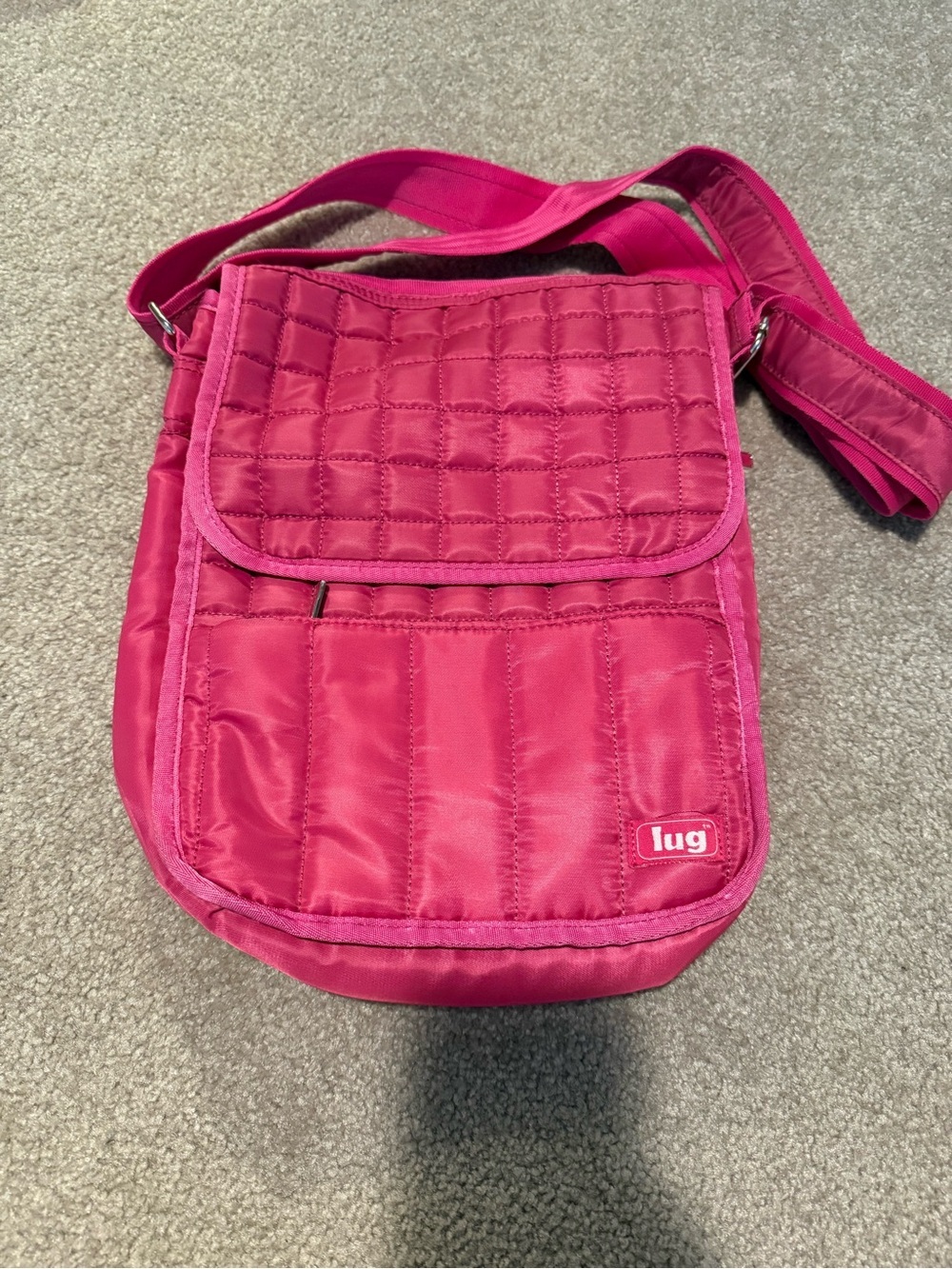 lug Hot Pink Quilted Crossbody Bag